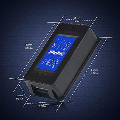 DC Multifunction Battery Monitor Meter with Shunt,0-200V,0-100A, LCD Display Digital Current Multimeter Voltmeter Ammeter for Cars RV Solar,Widely Applied to 12V/24V/48V RV/Car Battery… - size: DC 100A Battery Meter