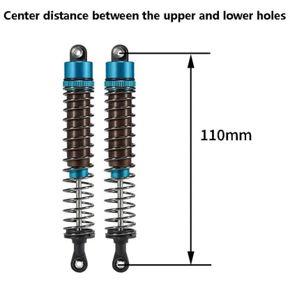 1/10 RC Oil Leakproof Shocks,2Pcs Adjustable Oil Filled Shocks 52mm-120mm for 1/10 RC Buggy Truggy On Road Touring Drift Cars Monster Trucks Upgrade Parts (2pcs 110mm blue) - color: 2pcs 110mm blue