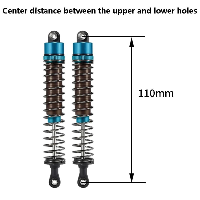 1/10 RC Oil Leakproof Shocks,2Pcs Adjustable Oil Filled Shocks 52mm-120mm for 1/10 RC Buggy Truggy On Road Touring Drift Cars Monster Trucks Upgrade Parts (2pcs 110mm blue) - color: 2pcs 110mm blue