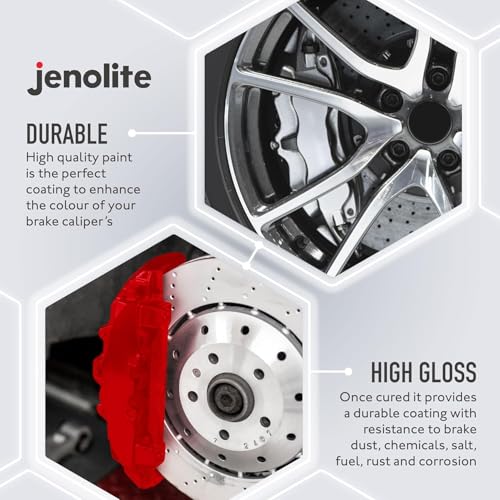 JENOLITE Brake Caliper Paint Aerosol, Red 1x13.5oz | Brake Caliper Paint, Durable High Gloss Finish High Heat Spray Paint, Restore - color: Red