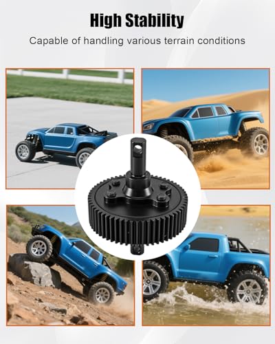 Steel Gearbox Transmission Gear Upgrades Part Fit for 1/10 Slash 2WD(VXL) | for Rustler/Stampede/Bandit 2WD(VXL), RC Metal Steel Gear Set Black