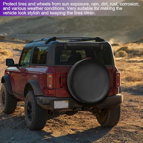 Car Spare Tire Cover, 15Inch Dustproof Waterproof Vehicle Spare Wheel Protectors, All Around Soft Automotive Tough Tire Storage Protection Accessories, Universal for SUV RV Truck - size: 15Inch No Flag