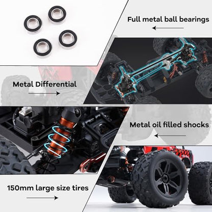 EAZYRC FMS FMT10 Chevrolet Colorado 1/10 RC Truck – Officially Licensed, 4WD Brushless Off-Road Monster Truck, FMT10 Chassis, 50MPH High-Speed All-Terrain RC Car, 4074 2000KV Motor, 120A ESC