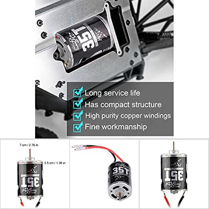 RC Crawler Motor, High Torque Sensored Brushless 1/10 Scale for Off-Road Crawling and Hobbyists Adventure Enthusiasts