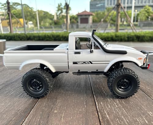 HLSFWDRIVE WPL C24-1 RC Rock Crawler RC Truck 4x4 1/16 Scale All Terrain | RC Crawler Off Road Remote Control Pickup 2.4G RTR with Proportional Throttle Steering Led Light Adult