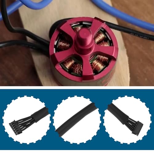 SING F LTD 2Pcs Brushless Motor Sensor Black Cable 100mm Cable Length 1.25 Terminal Double Head 6p Suitable for Mini RC Helicopter LED Light Strip RC Drift Car Model - size: 100mm