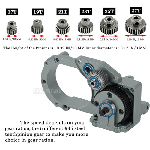 RC Upgrades Part for 1/10 Slash/Rustler/Stampede/Bandit 2WD (VXL) Drag Slash/Bigfoot,Transmission Gearbox & 48P Gear & Slipper Clutch Kit Pressure Plate & Complete Differential,Titanium - color: Titanium - (Upgrades Gearbox)