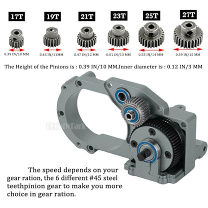 RC Upgrades Part for 1/10 Slash/Rustler/Stampede/Bandit 2WD (VXL) Drag Slash/Bigfoot,Transmission Gearbox & 48P Gear & Slipper Clutch Kit Pressure Plate & Complete Differential,Titanium - color: Titanium - (Upgrades Gearbox)