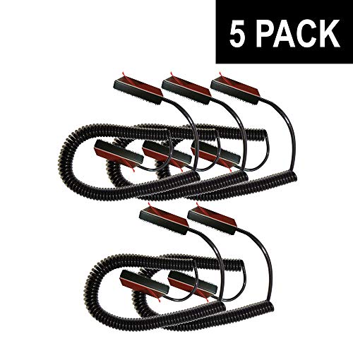 Universal Coiled Security Cable, 5-Pack | Remote Control Tether, Hook and Loop Fastener Tape, Double-Sided Tape, CBL02 - size: 5 Pack