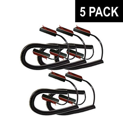 Universal Coiled Security Cable, 5-Pack | Remote Control Tether, Hook and Loop Fastener Tape, Double-Sided Tape, CBL02 - size: 5 Pack