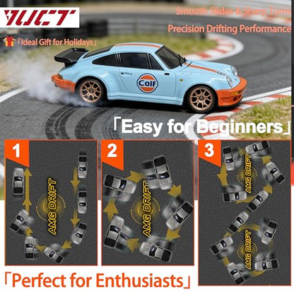 YUCT LDRC LD1898 1/18 RWD RC Porsche Drift Car with Gyro（Blue | RC Drift Car with Proportional Throttle Steering, Metal Drive Shaft & Alloy Shell Adults - color: Ld1898-blue