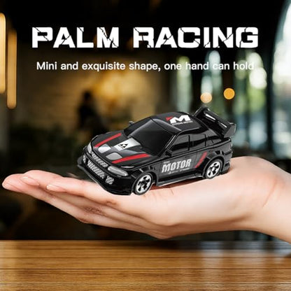 KF33 1:64 Scale Mini Drift RC Car with Full Proportional RTR 2.4GHZ Remote Control for Desktop Racing (Black) - color: Black1