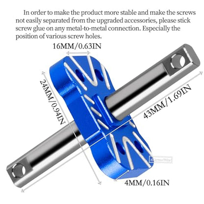 RC Differential Locker Spool Upgrades Part for 1/10 Slash 2WD(VXL),Rustler 2WD(VXL),Stampede 2WD(VXL),Bandit 2WD(VXL),Aluminum Diff Locker Mounts Hop-up,Navy Blue