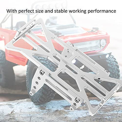 RC Car Battery Mounting Plate Aluminum Alloy Tray Compatible with Axial SCX24 90081 C10 1 24 Silver Color Easy Installation and Disassembly (Silver) - color: Silver
