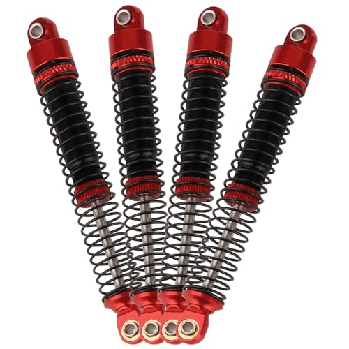 78mm Aluminum Long Threaded Shocks Absorbers Oil Damper for 1/18 RC Crawler TRX4M TRX-4M KUpgrade Parts (Red) - color: 78mm-red