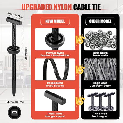 50PC Upgraded Nylon Cable Tie Buckle Universal Heavy Duty Self-Locking Automotive Fasteners for Bumper Fender LinerDoor Panel Push Pin Rivet & Trim Retainer Clip Replacement - color: 50PC Black
