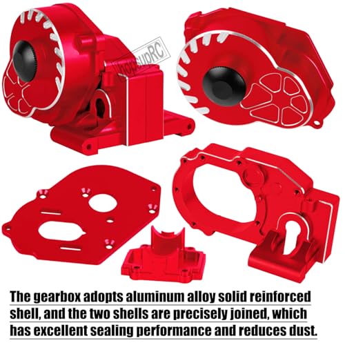 Metal Magnum 272R Assembled Transmission Upgrades Part for 1/10 Slash/Rustler/Stampede/Bandit 2WD VXL. Gearbox Transmission Bundle with Tooth Spur Gear Hops Up. #9495(Red) - color: Red(for 1/10)