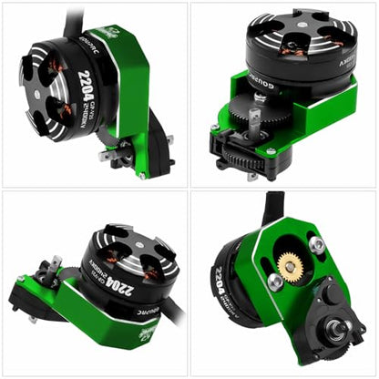 GOUPRC 30A Brushless ESC & 2204 2400KV Brushless Outrunner Motor with Mount Combo Kit for SCX24 Axial 1/24 Remote Control Crawler Truck Car - color: Green With Motor Mount