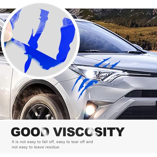 3-Pack Vinyl Claw Mark Decals | Hood, Headlight & Body Scratch Stripe Stickers for Car, Truck, SUV, Motorcycle (Blue) - color: Blue
