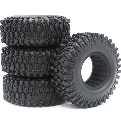 1.9inch RC Tires Soft Rubber Tyres Height 108mm / 4.25inch for RC Axial SCX10 and Other 1/10 1/12 Mud Crawler Truck, (4-Pack)