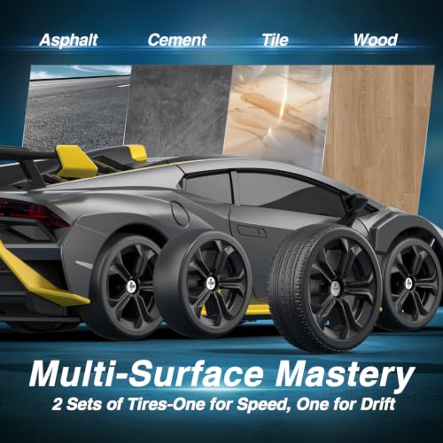 Axirata Lamborghini Remote Control Car 1:24 Scale Lambo Toy Car（Gray） | Officially Licensed Lamborghini Toy Car 25KM/H Fast RC Drift Car with LED Light 2.4GHz RC Car for Boys Girls Birthday Gifts