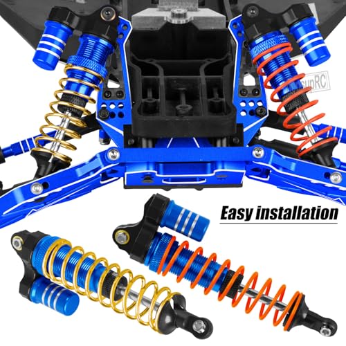Upgrades Part Front Rear Assembled Full Metal Shocks Aluminum Big Bore RC Shocks Absorber Damper for 1/10 Slash/Rustler/Stampede/Bandit 4X4 4WD 2WD(VXL).Navy Blue(4PCS) - color: Blue(4PCS)