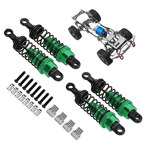 RC Shock Absorbers, 4Pcs 64 mm Metal Shock Absorber Damper with Shock Mount Aluminum Alloy Adjustable Remote Control Car Shock Absorber Oil Damper (Green) - size: Green
