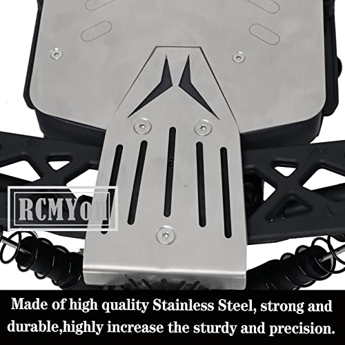 Stainless Steel Front Center Rear Chassis Armor Skid Plate Set for 1/10 Vorteks 4x4 3S Blx 4WD,RC Upgrades Part Front Chassis & Center Chassis & Rear Chassis Hop Ups,Silver,Upgrade 2022