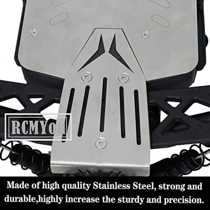 Stainless Steel Front Center Rear Chassis Armor Skid Plate Set for 1/10 Vorteks 4x4 3S Blx 4WD,RC Upgrades Part Front Chassis & Center Chassis & Rear Chassis Hop Ups,Silver,Upgrade 2022