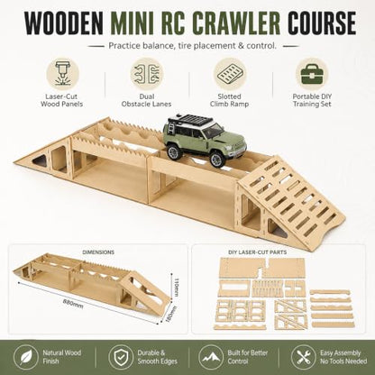 1/18 1/24 1/30 RC Crawler Obstacle for TRX4M SCX24 SCX30, Narrow Bridge | DIY assembly course parts, tabletop rock crawling practice, RC cars not included