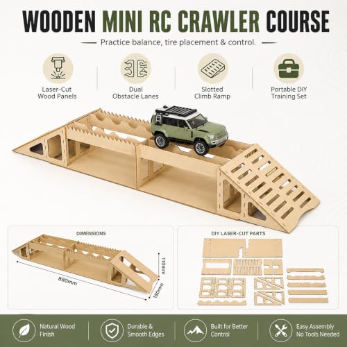 1/18 1/24 1/30 RC Crawler Obstacle for TRX4M SCX24 SCX30, Narrow Bridge | DIY assembly course parts, tabletop rock crawling practice, RC cars not included