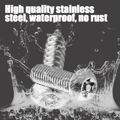 Anti Theft License Plate Screws, Tamper Resistant Licence Plate Kit, 1/4"(M6) Security Screws, Rust Proof Stainless Steel Bolts Fasteners Kit for Front Rear Frame Holder Mounting (Silver) - color: Silver