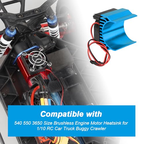 Super Brushless Motor Heatsink with Cooling Fan RS540 550 540 Size 5-6V Electric Engine Heat Sink for Remote Control RC Car Truck Buggy Crawler