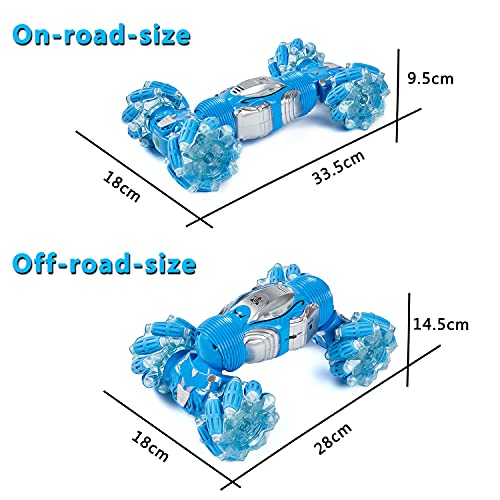 Remote Control RC Cars for Boys, Gesture Sensing RC Stunt Car 6 7 8-12 9 10 11 Year Old Kids Gifts, 4WD Off Road Double Sided Drift Truck, Best Birthday Gift - color: Single Remote Control Stunt Car