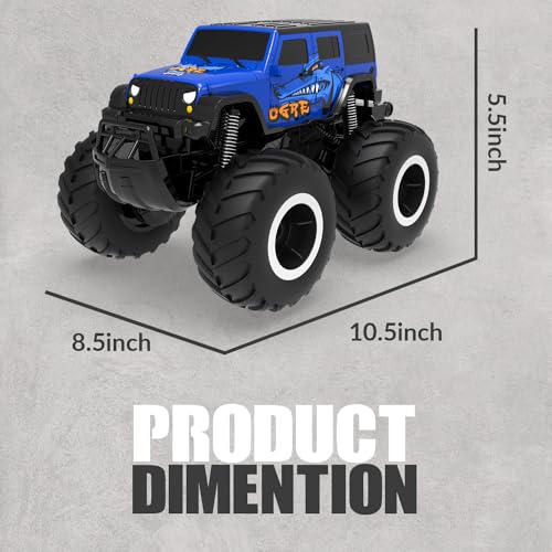 STEMTRON Amphibious Remote Control Car 1:16 All Terrain Monster Truck | Waterproof Off-Road RC Car Pool Toys Remote Control Boat Gifts for Kids Boys - color: Blue Suv, size: 1:16 Scale