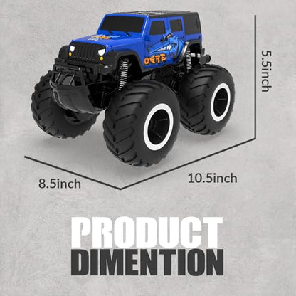 STEMTRON Amphibious Remote Control Car 1:16 All Terrain Monster Truck | Waterproof Off-Road RC Car Pool Toys Remote Control Boat Gifts for Kids Boys - color: Blue Suv, size: 1:16 Scale