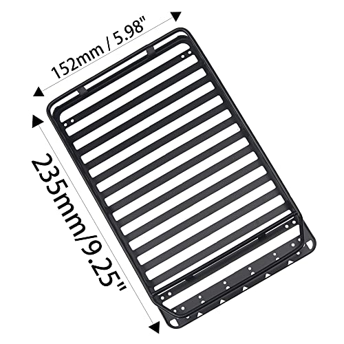 ShareGoo RC 1/10 Metal Roof Rack Luggage with 6LED Light Set Compatible with Traxxas TRX4 Axial SCX10 90046 Tamiya CC01 D90 Wrangler 1/10 RC Crawler Car (Style 2) - style: Style 2