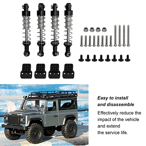 OUKENS RC Shock Absorber Set, 4Pcs Metal Black Adjustable Oil Shocks for 1/18 1/16 RC Crawler, Compatible with TRX4M, WPL C14 C24, MN D90, Axial Capra Upgrade Parts - color: Black