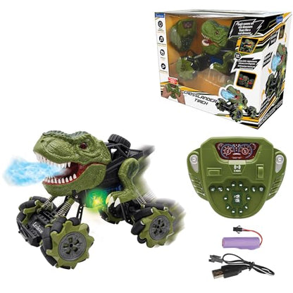 LEXiBOOK, Crosslander Tirex RC Car, RC57 | Dinosaur design, Smoke effects, Stunts, Rechargeable - style: Crosslander Tirex