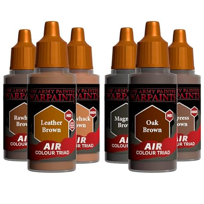 The Army Painter, Air Triads Neutral Brown, 6 x 18 ml, airbrush | Pre-thinned Acrylic spray gun paints - Paint sprayer paint for D&D & Warhammer Miniatures - color: Neutral Brown