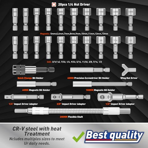Amartisan 258-Piece Ultimate Screwdriver Bit Set,Chrome Vanadium Steel Driver Bit Set, Security bit set, Includes Bits Holder, Nut Driver, etc (Orange) - style: 258-Piece Ultimate Bit Set (Orange)