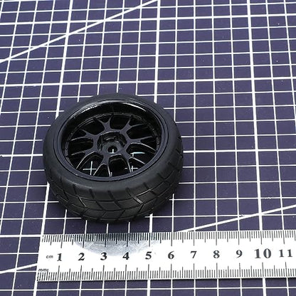RCAWD Pre-Glued RC Wheel and Tires fit 12mm Hex Hub for 1/10 Redcat, Hpi, Tamiya, Associated, HSP,ExceedRC Series On Road Drift RC Car
