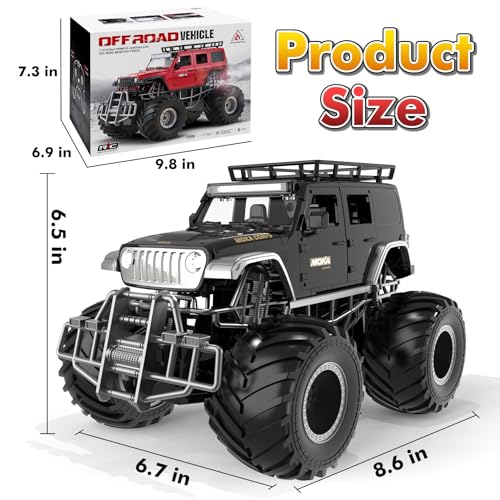 Highspeed Off-Road rc Monster Truck with Light Spray 2.4GHz Upright 360 Rotate 4WD Monster Trucks rc Cars, 20+ KM/H Monster Trucks 70min (Max) Runtime, Back to School Birthday Gift Toddler Toys 8-12 - color: Upgrade Blk