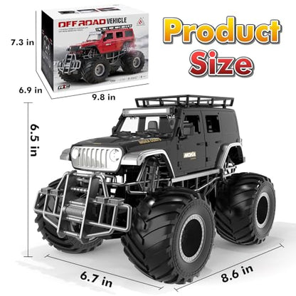 Highspeed Off-Road rc Monster Truck with Light Spray 2.4GHz Upright 360 Rotate 4WD Monster Trucks rc Cars, 20+ KM/H Monster Trucks 70min (Max) Runtime, Back to School Birthday Gift Toddler Toys 8-12 - color: Upgrade Blk