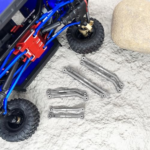 High Clearance 4 Links Set Aluminum Linkage for Traxxas 1/18 TRX4M Upgrade Parts RC Crawler Car (Titanium) - color: Titanium