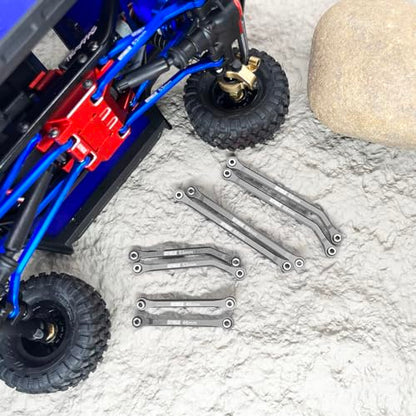 High Clearance 4 Links Set Aluminum Linkage for Traxxas 1/18 TRX4M Upgrade Parts RC Crawler Car (Titanium) - color: Titanium