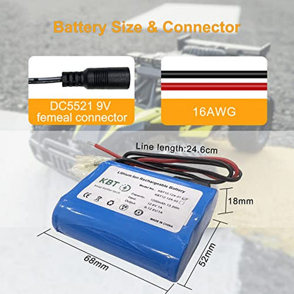 KBT 12V 1200mAh Rechargeable Li-ion Battery, Bare Leads Wire Replacement Battery Pack with Charger Compatible for 12V Devices RC Car, Boat, Robot, DIY, LED Light Kit - style: 1.2Ah bare leads