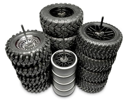 FIRE BRAND RC® STIX™ Wheel SKEWERS (Set of 4) - 6.75" Wheel and Tire Organizers, Multi-Fit for 1:16, 1:10, 1:8 Scale