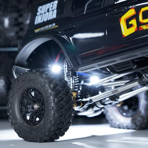 INJORA M2.0 Rock Lights with Controller for 1/18 RC Crawler, 4 White Lights