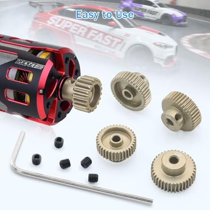 Surpass Hobby 64DP Pinion Gear 36T 37T 38T 39T 40T 3.175mm Motor Gears for 1/10 RC Car Brushed Brushless Motor Parts - size: 36T 37T 38T 39T 40T